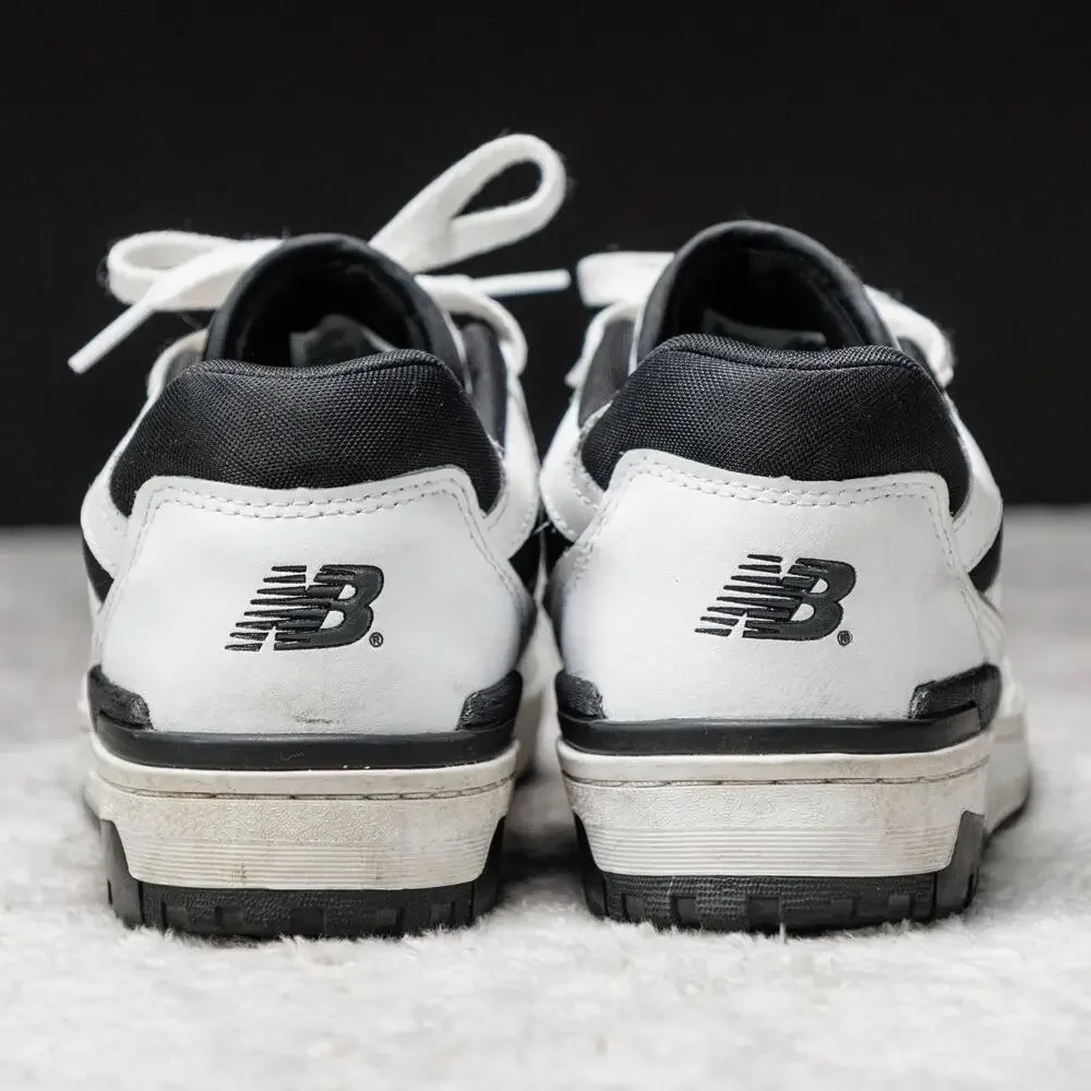 New Balance 550 White Black Leather Oreo Retro Sneakers Mens Size 8 Womens 9.5